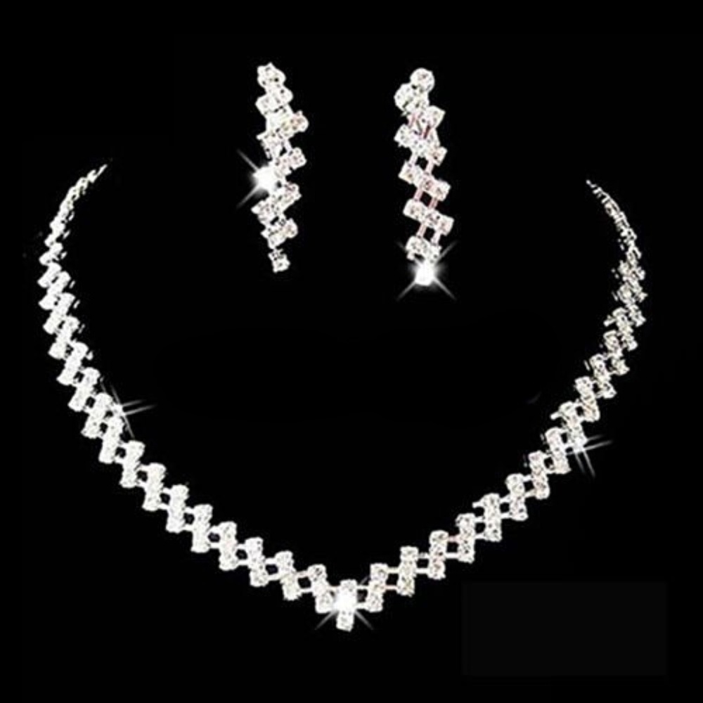 Stunning Silver and Rhinestone Bridal Set
